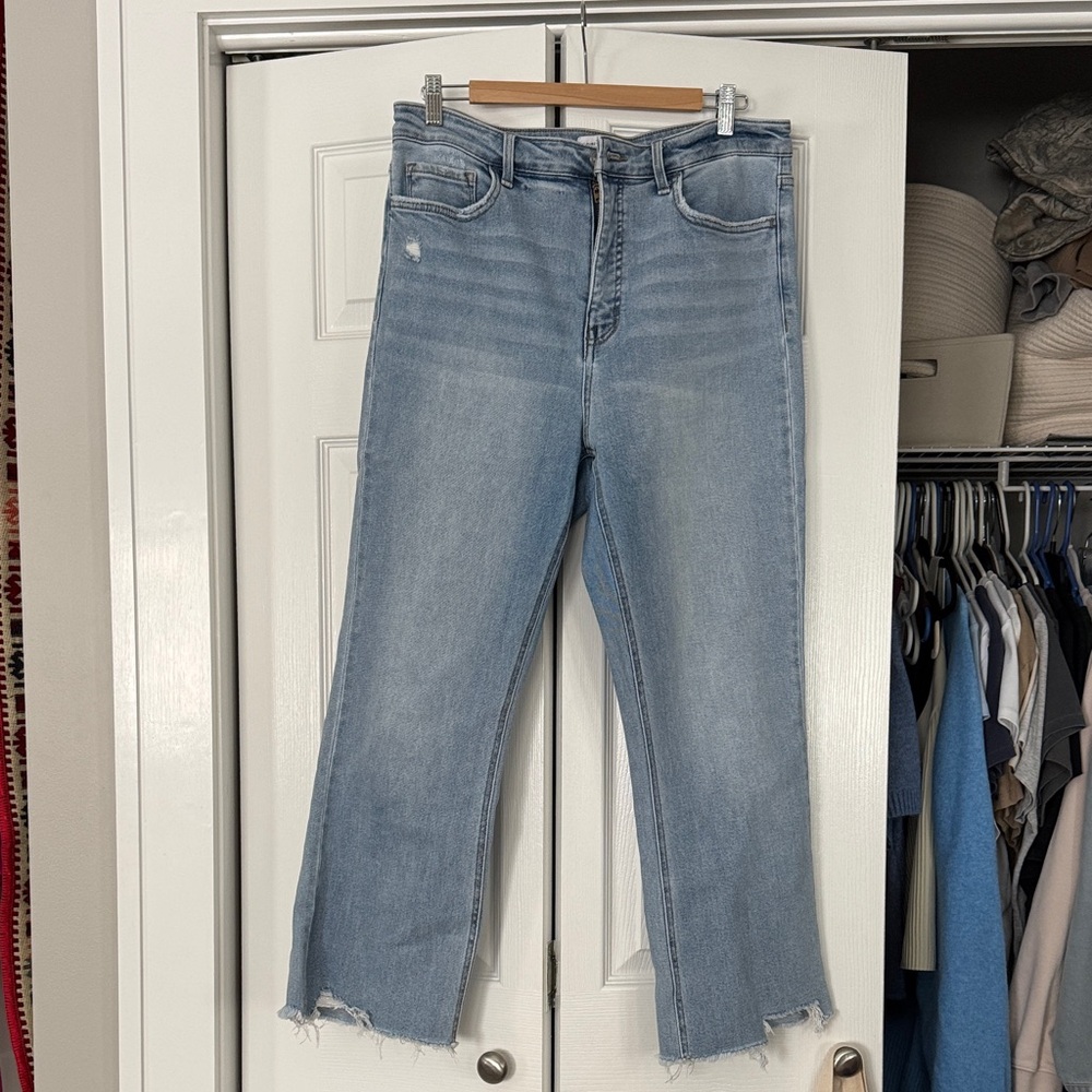 Lovervet by Vervet x MoCo Boutique Distressed Light Blue Cropped Jeans